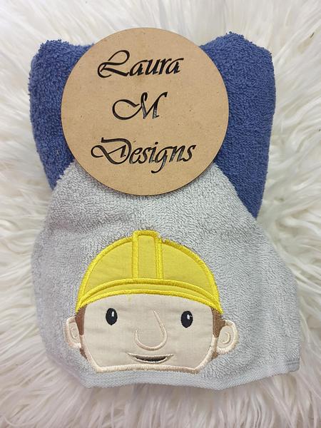 Construction Guy hooded towel